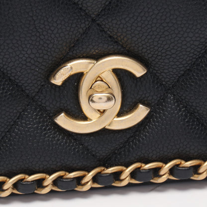 マトラッセ チェーンショルダーバッグ キャビアスキン ブラック ゴールド金具 シャネル バッグ CHANEL