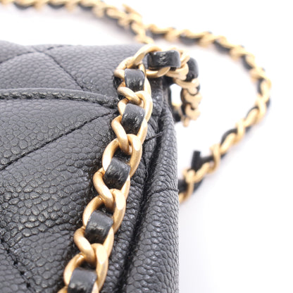 マトラッセ チェーンショルダーバッグ キャビアスキン ブラック ゴールド金具 シャネル バッグ CHANEL