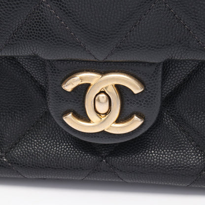 マトラッセ チェーンショルダーバッグ キャビアスキン ブラック ゴールド金具 シャネル バッグ CHANEL