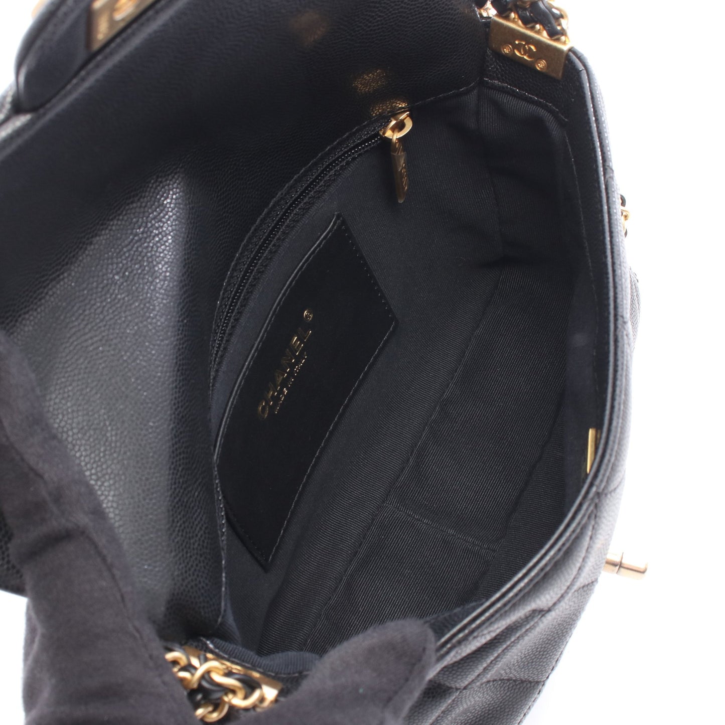 マトラッセ チェーンショルダーバッグ キャビアスキン ブラック ゴールド金具 シャネル バッグ CHANEL