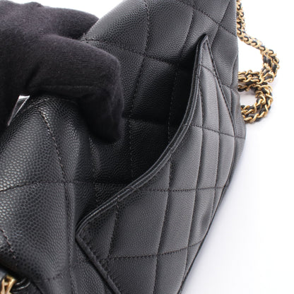 マトラッセ チェーンショルダーバッグ キャビアスキン ブラック ゴールド金具 シャネル バッグ CHANEL
