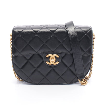 マトラッセ チェーンショルダーバッグ レザー ブラック ゴールド金具 シャネル バッグ CHANEL