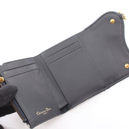 Saddle Lotus サドル ロータス ウォレット 三つ折り財布 キャンバス ライトベージュ ネイビー クリスチャンディオール 財布・小物 Christian Dior
