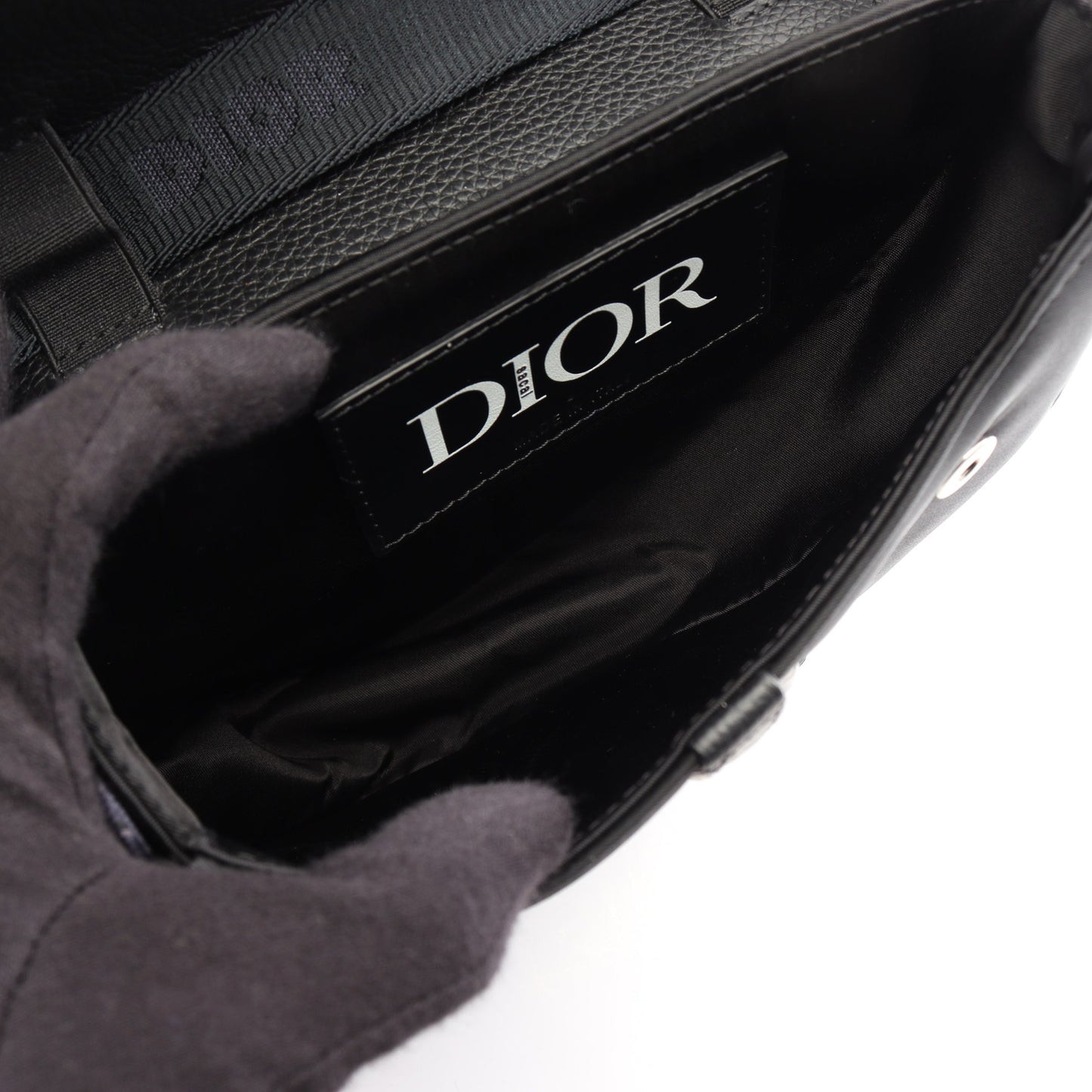 Christian Dior × Sacai サドル ミニバッグ ショルダーバッグ ナイロン レザー ブラック クリスチャンディオール バッグ Christian Dior