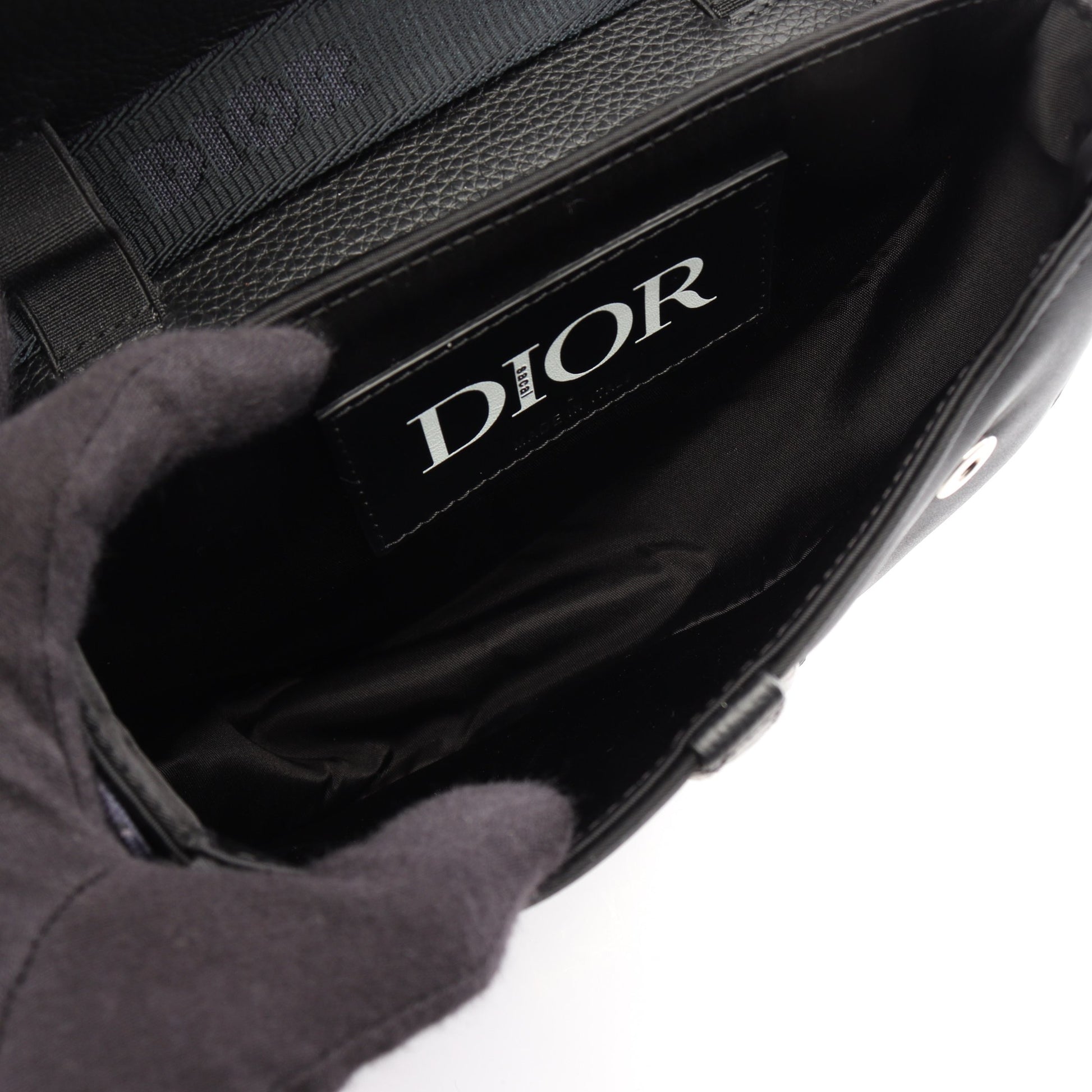 Christian Dior × Sacai サドル ミニバッグ ショルダーバッグ ナイロン レザー ブラック クリスチャンディオール バッグ Christian Dior