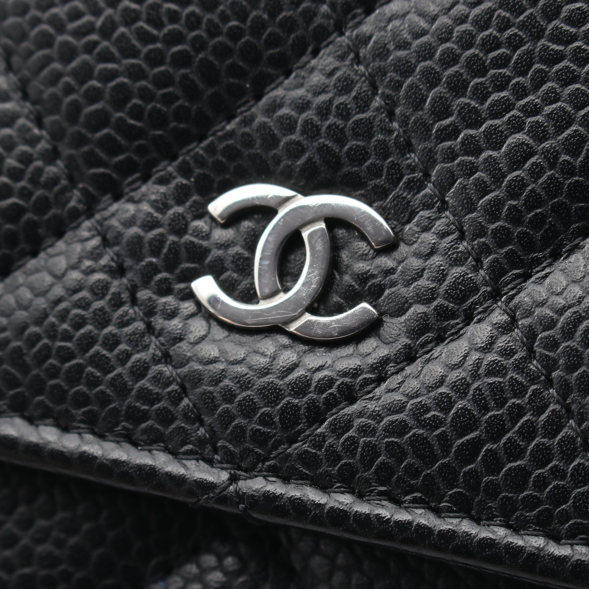 マトラッセ チェーンウォレット キャビアスキン ブラック シルバー金具 シャネル バッグ CHANEL