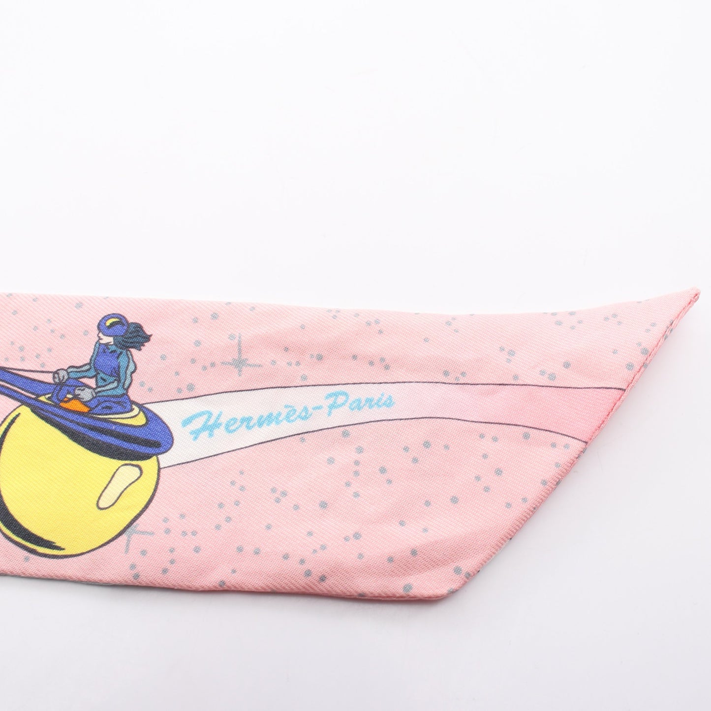 ツイリー SPACE DERBY リボン スカーフ シルク ピンク マルチカラー エルメス 財布・小物 HERMES