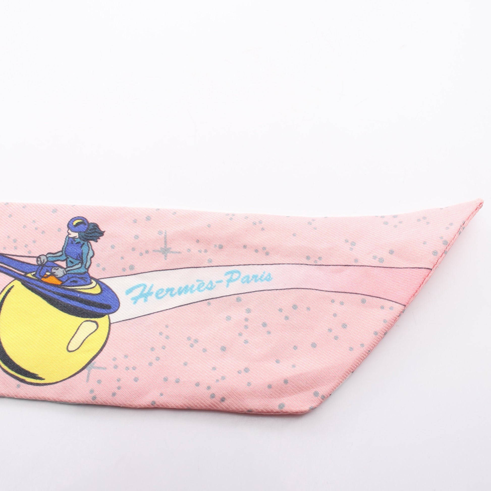 ツイリー SPACE DERBY リボン スカーフ シルク ピンク マルチカラー エルメス 財布・小物 HERMES