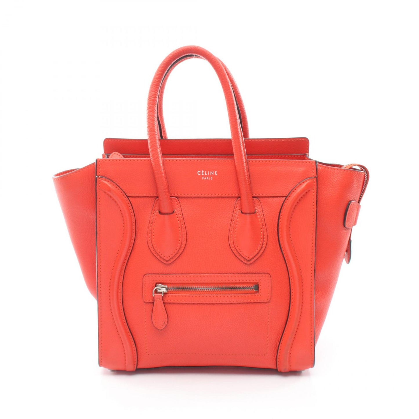 ラゲージ マイクロショッパー ハンドバッグ トートバッグ レザー オレンジレッド セリーヌ バッグ CELINE