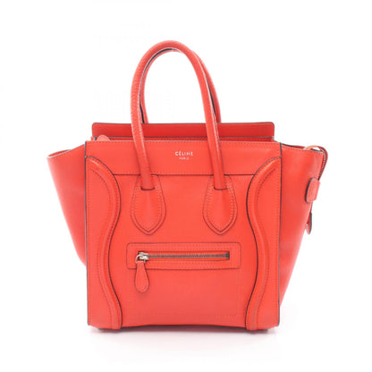 ラゲージ マイクロショッパー ハンドバッグ トートバッグ レザー オレンジレッド セリーヌ バッグ CELINE