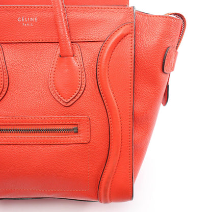 ラゲージ マイクロショッパー ハンドバッグ トートバッグ レザー オレンジレッド セリーヌ バッグ CELINE