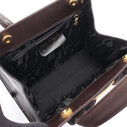 ヴァラリボン ハンドバッグ レザー ダークブラウン サルヴァトーレフェラガモ バッグ Salvatore Ferragamo