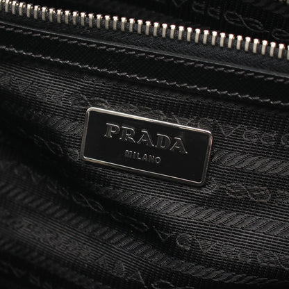 スカル スタッズ 2WAY ハンドバッグ トートバッグ ナイロン サフィアーノレザー ブラック プラダ バッグ PRADA