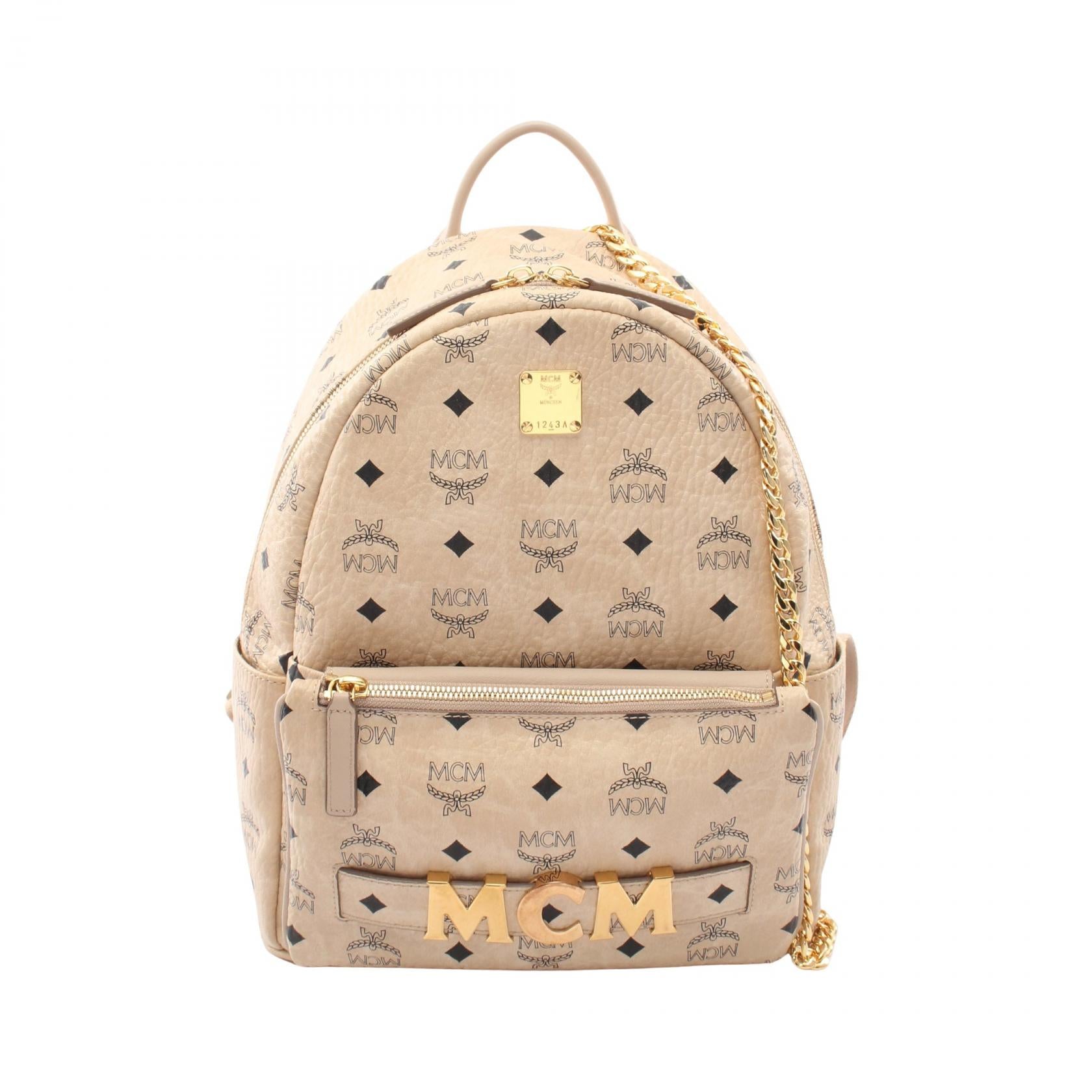 ヴィセトス バックパック リュックサック PVC レザー ライトベージュ エムシーエム バッグ MCM
