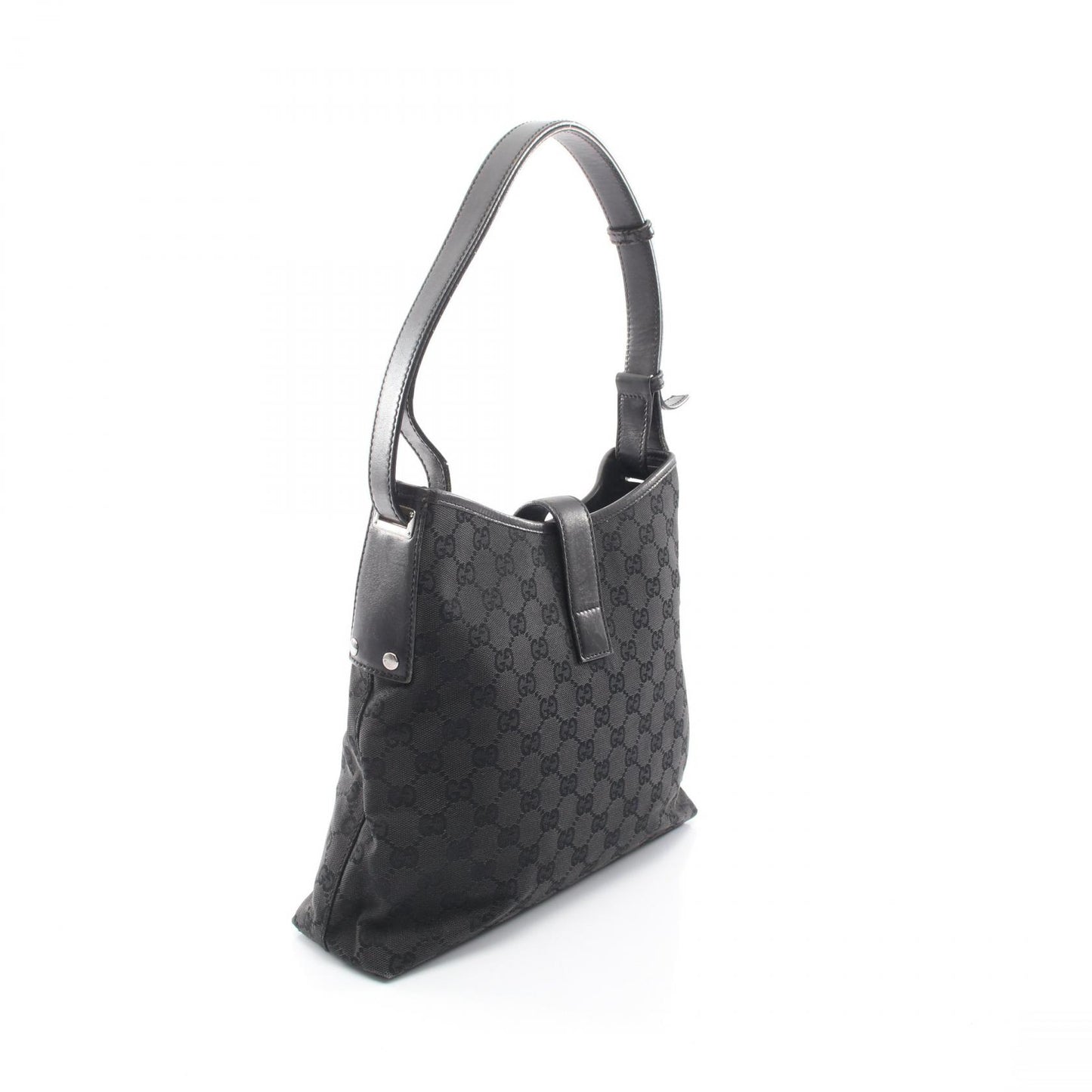ジャッキー GGキャンバス ワンショルダーバッグ キャンバス レザー ブラック グッチ バッグ GUCCI