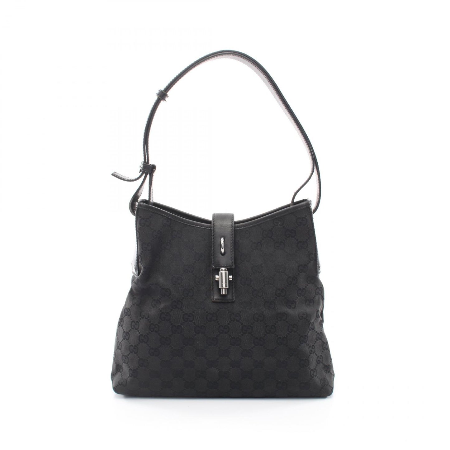 ジャッキー GGキャンバス ワンショルダーバッグ キャンバス レザー ブラック グッチ バッグ GUCCI