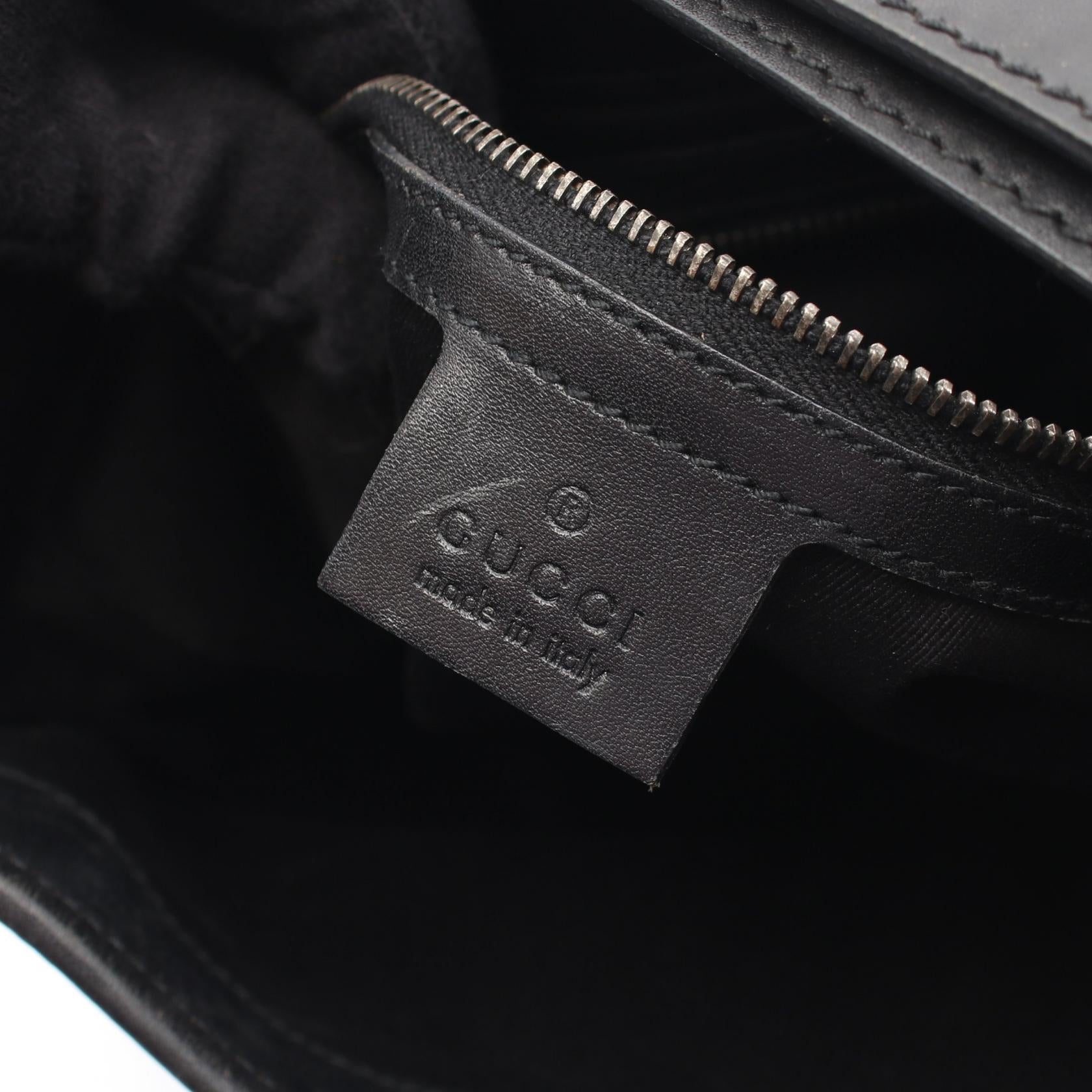 ジャッキー GGキャンバス ワンショルダーバッグ キャンバス レザー ブラック グッチ バッグ GUCCI