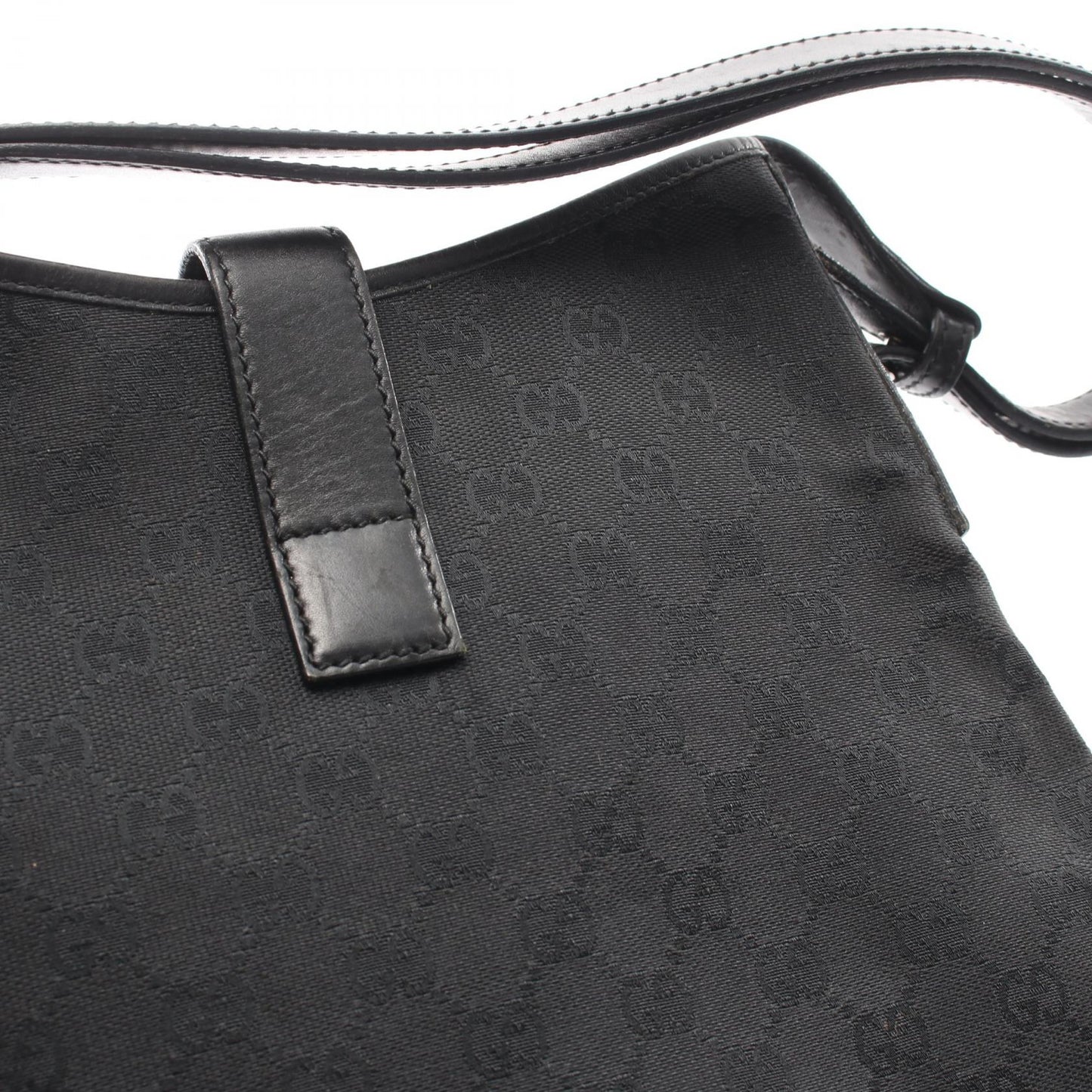 ジャッキー GGキャンバス ワンショルダーバッグ キャンバス レザー ブラック グッチ バッグ GUCCI