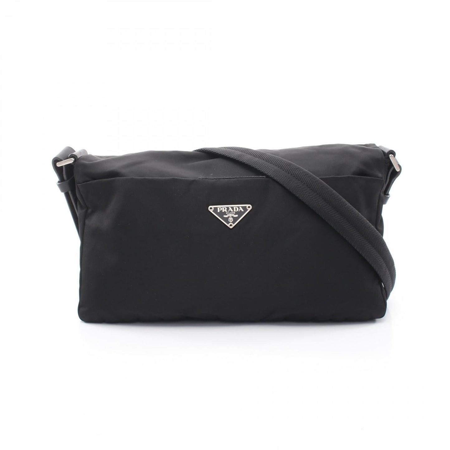 トライアングルロゴ ショルダーバッグ ナイロン レザー ブラック プラダ バッグ PRADA