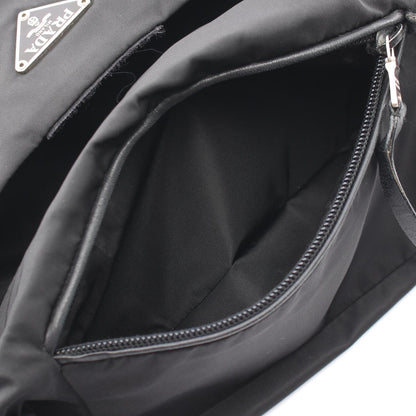 トライアングルロゴ ショルダーバッグ ナイロン レザー ブラック プラダ バッグ PRADA