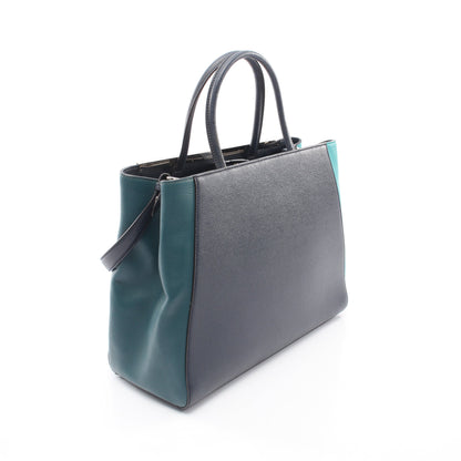 2JOURS トゥージュール 2WAY ハンドバッグ レザー ネイビー ブルーグリーン フェンディ バッグ FENDI