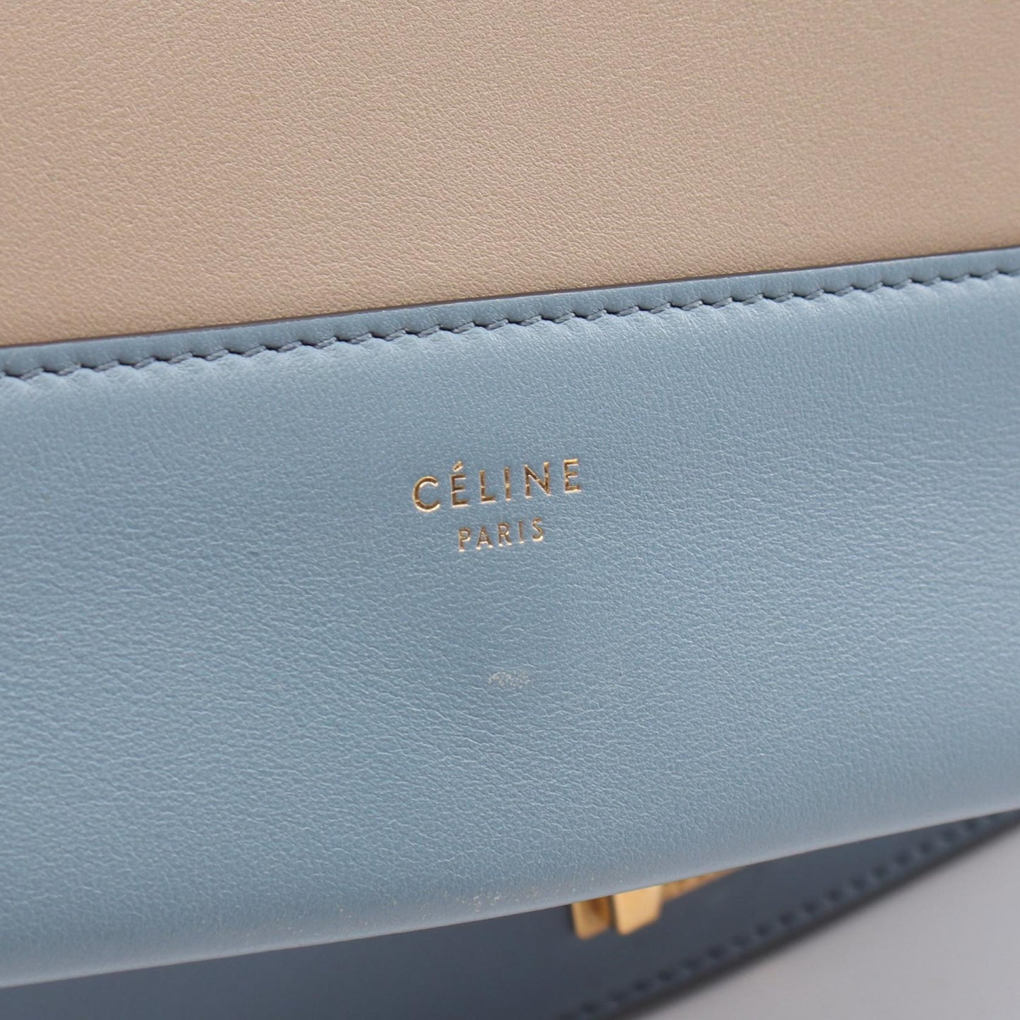 フレーム ミディアム ショルダーバッグ レザー グレーベージュ ブルーグレー セリーヌ バッグ CELINE