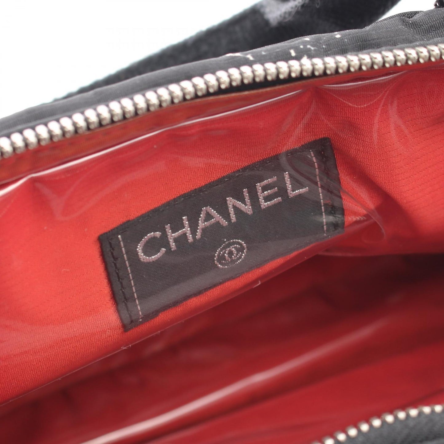 旧トラベルライン ハンドバッグ ナイロン ブラック シルバー金具 シャネル バッグ CHANEL