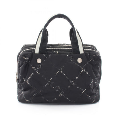 旧トラベルライン ハンドバッグ ナイロン ブラック シルバー金具 シャネル バッグ CHANEL
