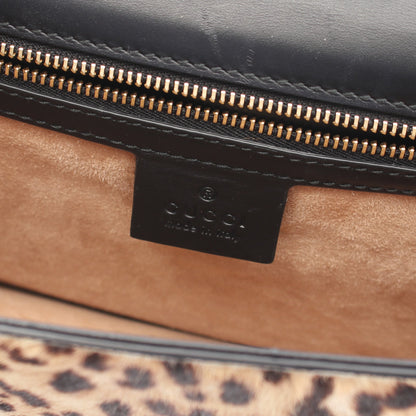 シルヴィ スモール ウェブライン 2WAY ショルダーバッグ ハラコ レザー ライトベージュ ブラック マルチカラー グッチ バッグ GUCCI