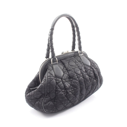 カナージュ ラブリー ハンドバッグ ナイロン レザー ブラック クリスチャンディオール バッグ Christian Dior