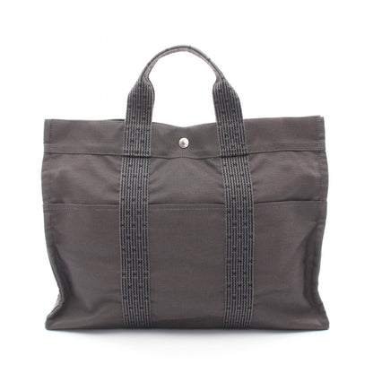 エールラインMM ハンドバッグ トートバッグ ナイロンキャンバス ダークグレー シルバー金具 エルメス バッグ HERMES