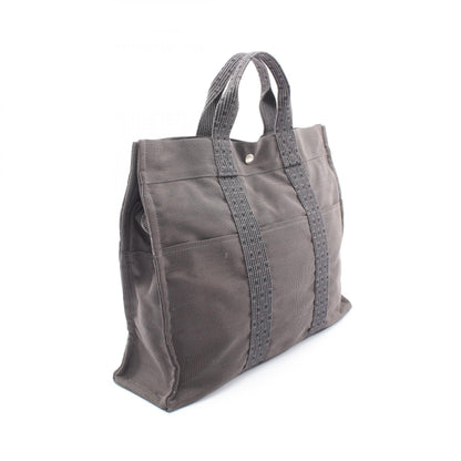 エールラインMM ハンドバッグ トートバッグ ナイロンキャンバス ダークグレー シルバー金具 エルメス バッグ HERMES