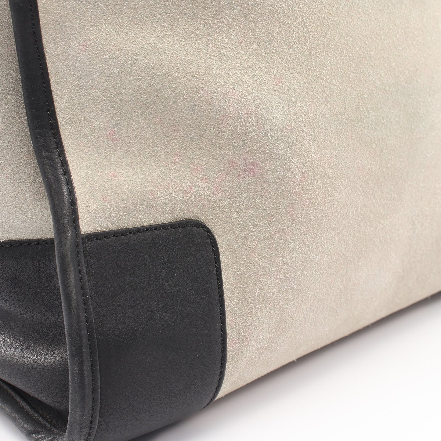 アマソナ32 ハンドバッグ スエード レザー ライトグレー ブラック ロエベ バッグ LOEWE