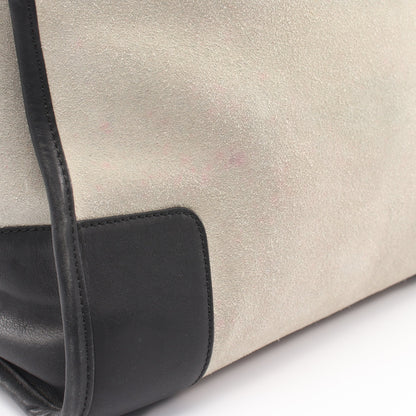 アマソナ32 ハンドバッグ スエード レザー ライトグレー ブラック ロエベ バッグ LOEWE