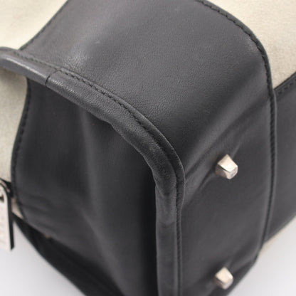 アマソナ32 ハンドバッグ スエード レザー ライトグレー ブラック ロエベ バッグ LOEWE