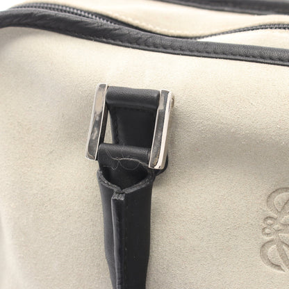 アマソナ32 ハンドバッグ スエード レザー ライトグレー ブラック ロエベ バッグ LOEWE