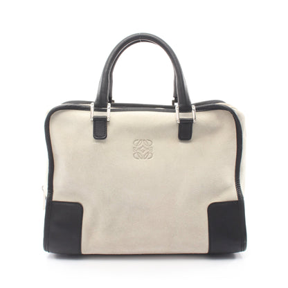 アマソナ32 ハンドバッグ スエード レザー ライトグレー ブラック ロエベ バッグ LOEWE
