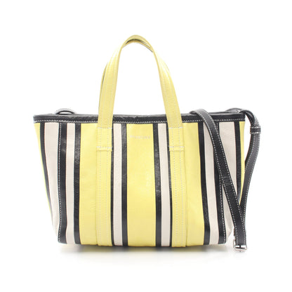 バルベス 2WAY ハンドバッグ レザー イエロー ブラック オフホワイト バレンシアガ バッグ BALENCIAGA