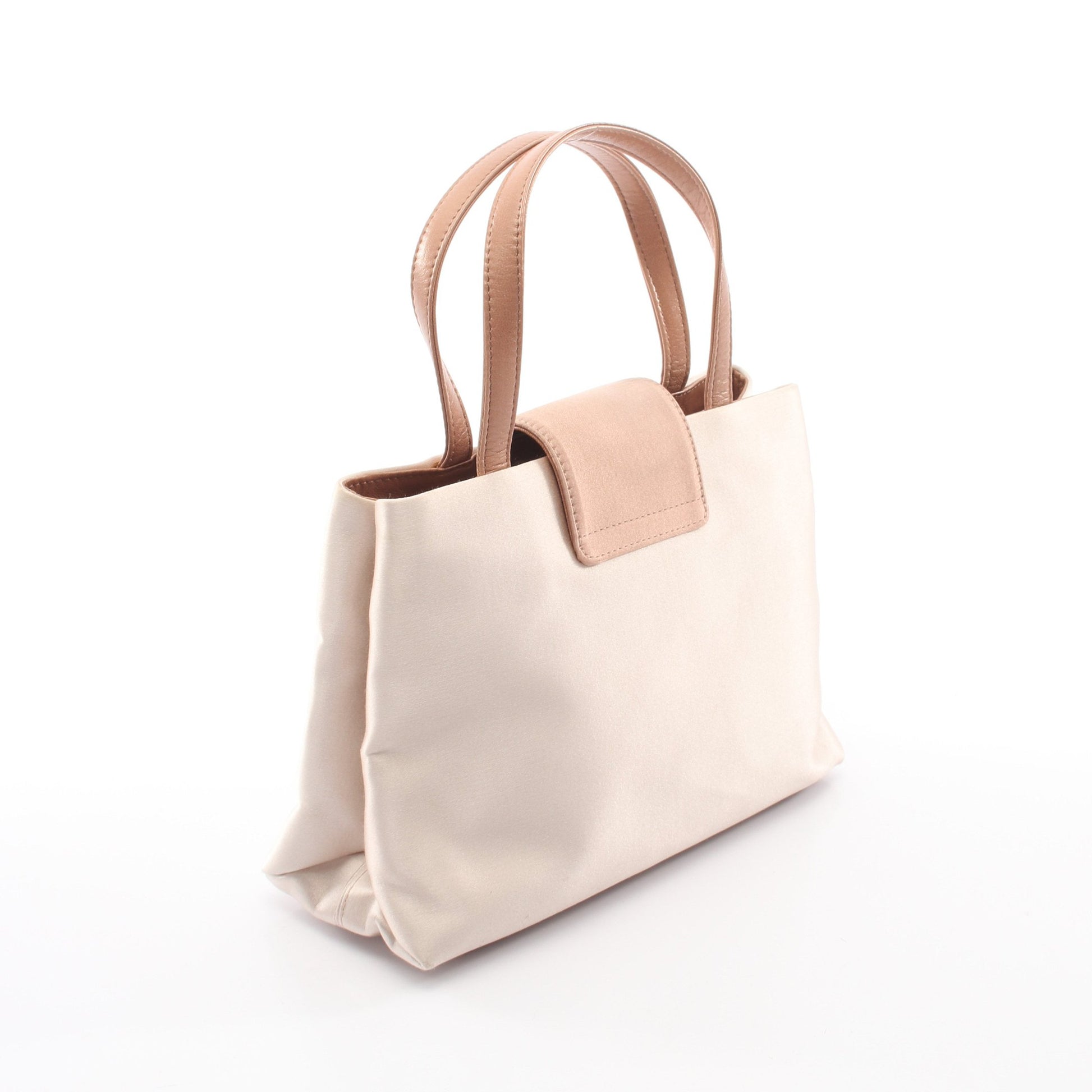 2WAY ハンドバッグ サテン レザー ライトピンク ピンクベージュ ブルガリ バッグ BVLGARI