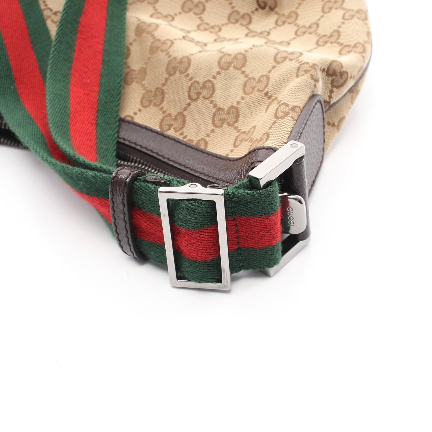 GGキャンバス ショルダーバッグ キャンバス レザー ベージュ ダークブラウン マルチカラー グッチ バッグ GUCCI