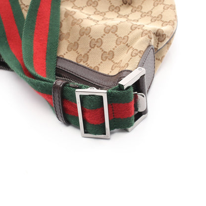 GGキャンバス ショルダーバッグ キャンバス レザー ベージュ ダークブラウン マルチカラー グッチ バッグ GUCCI
