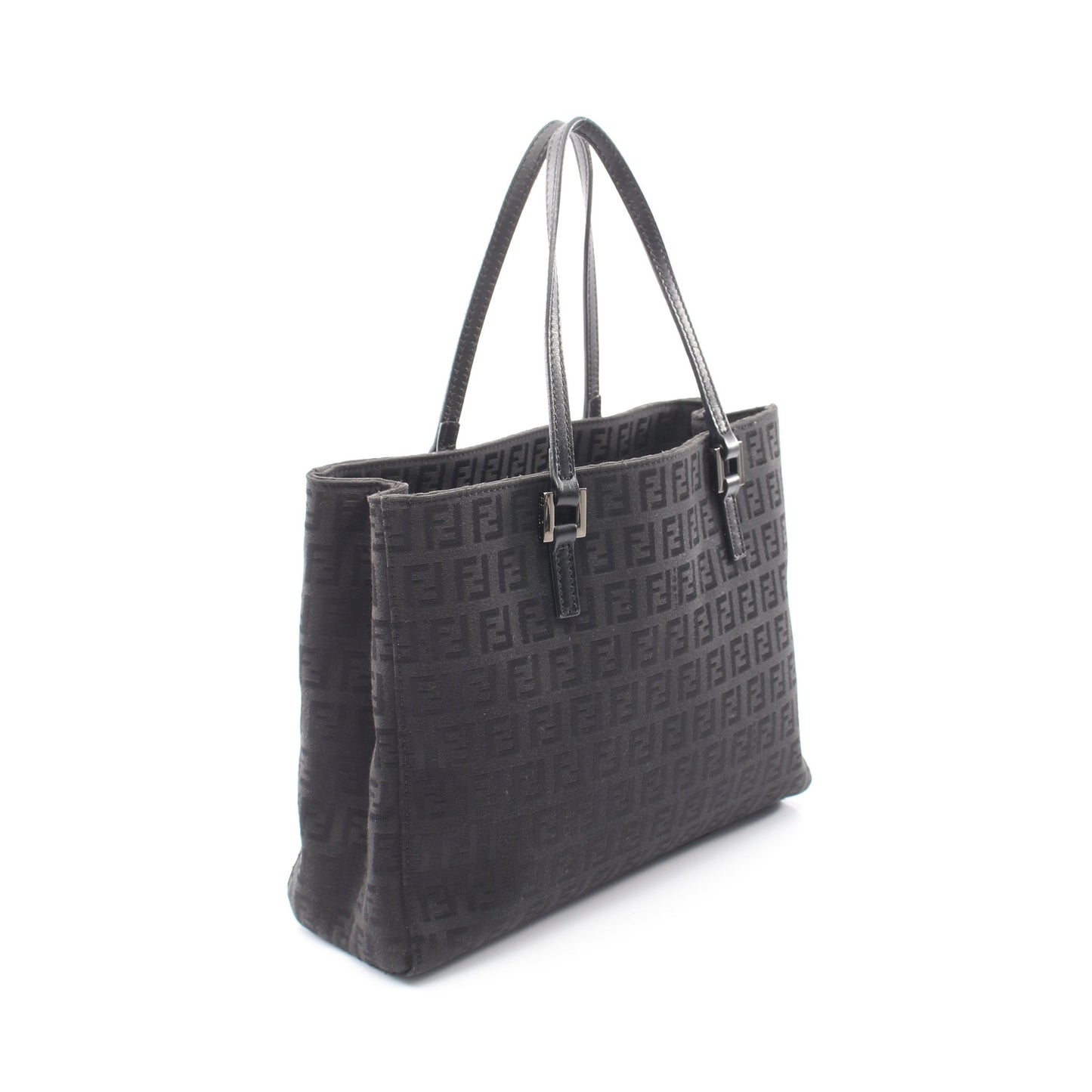 ズッキーノ ハンドバッグ トートバッグ キャンバス レザー ブラック フェンディ バッグ FENDI