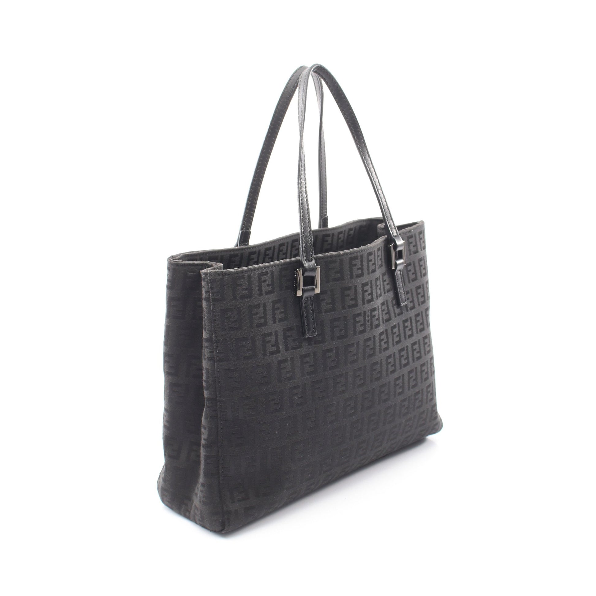 ズッキーノ ハンドバッグ トートバッグ キャンバス レザー ブラック フェンディ バッグ FENDI
