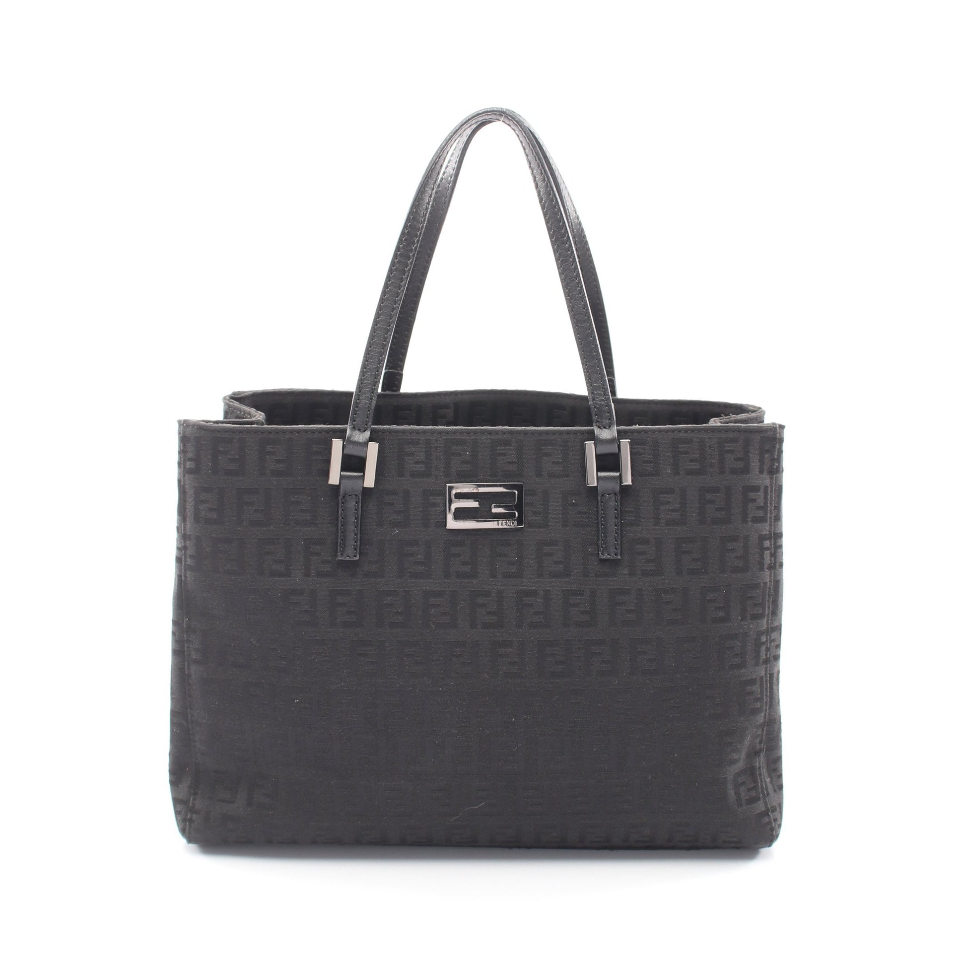ズッキーノ ハンドバッグ トートバッグ キャンバス レザー ブラック フェンディ バッグ FENDI