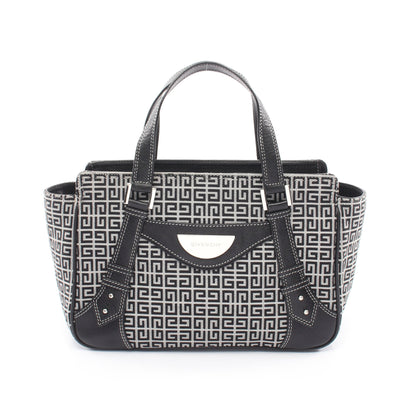 ロゴ ハンドバッグ キャンバス レザー ブラック グレー ジバンシィ バッグ GIVENCHY