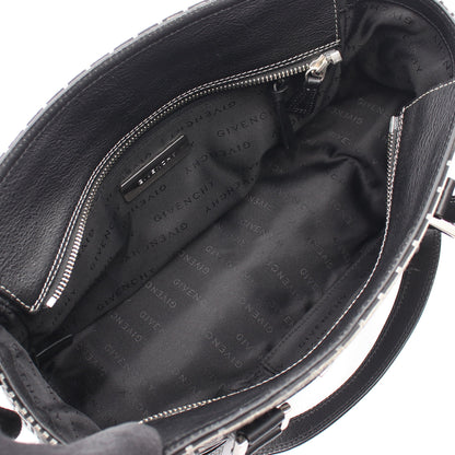 ロゴ ハンドバッグ キャンバス レザー ブラック グレー ジバンシィ バッグ GIVENCHY