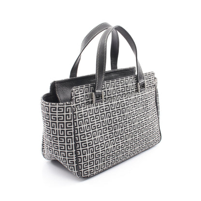 ロゴ ハンドバッグ キャンバス レザー ブラック グレー ジバンシィ バッグ GIVENCHY