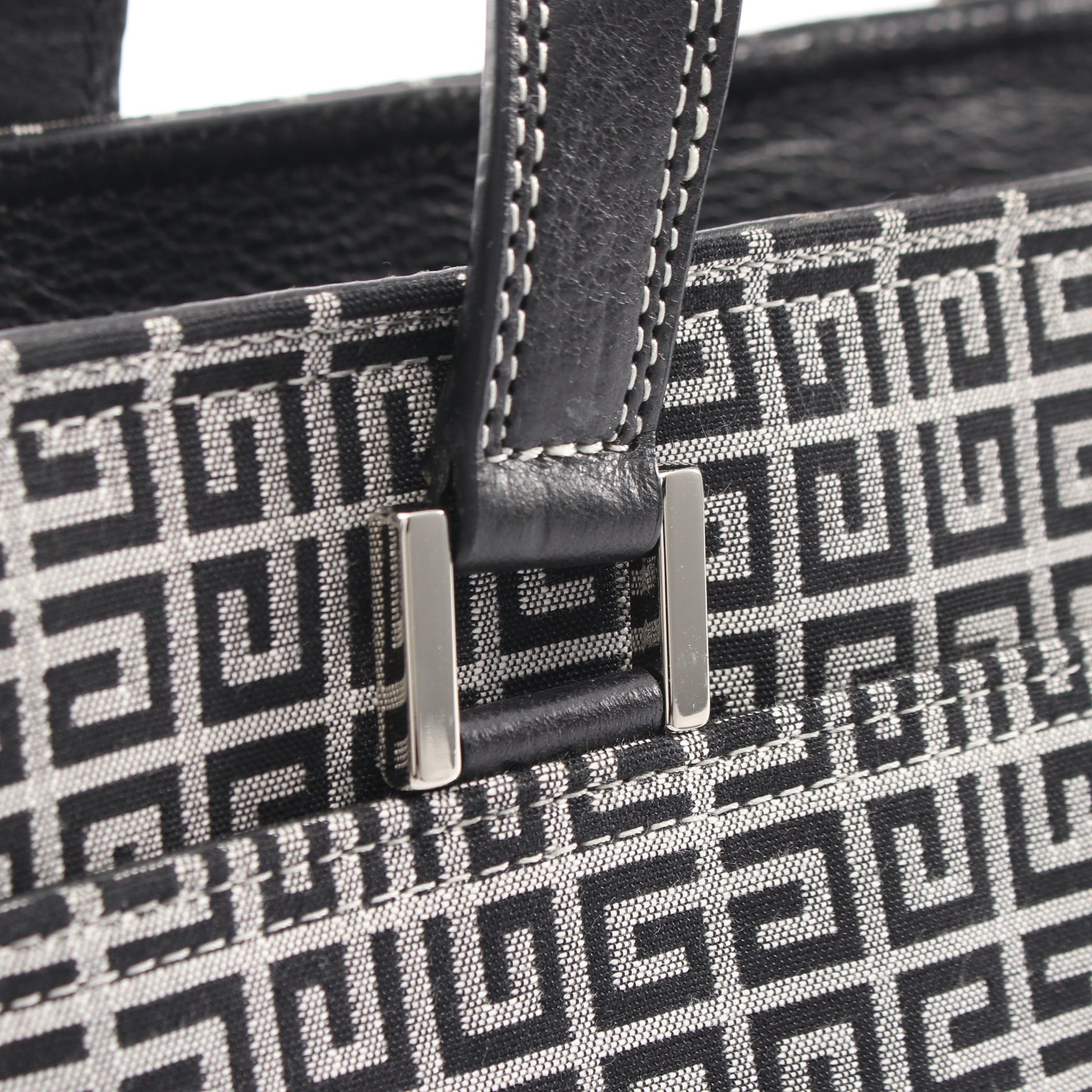 ロゴ ハンドバッグ キャンバス レザー ブラック グレー ジバンシィ バッグ GIVENCHY