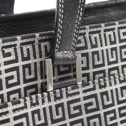 ロゴ ハンドバッグ キャンバス レザー ブラック グレー ジバンシィ バッグ GIVENCHY