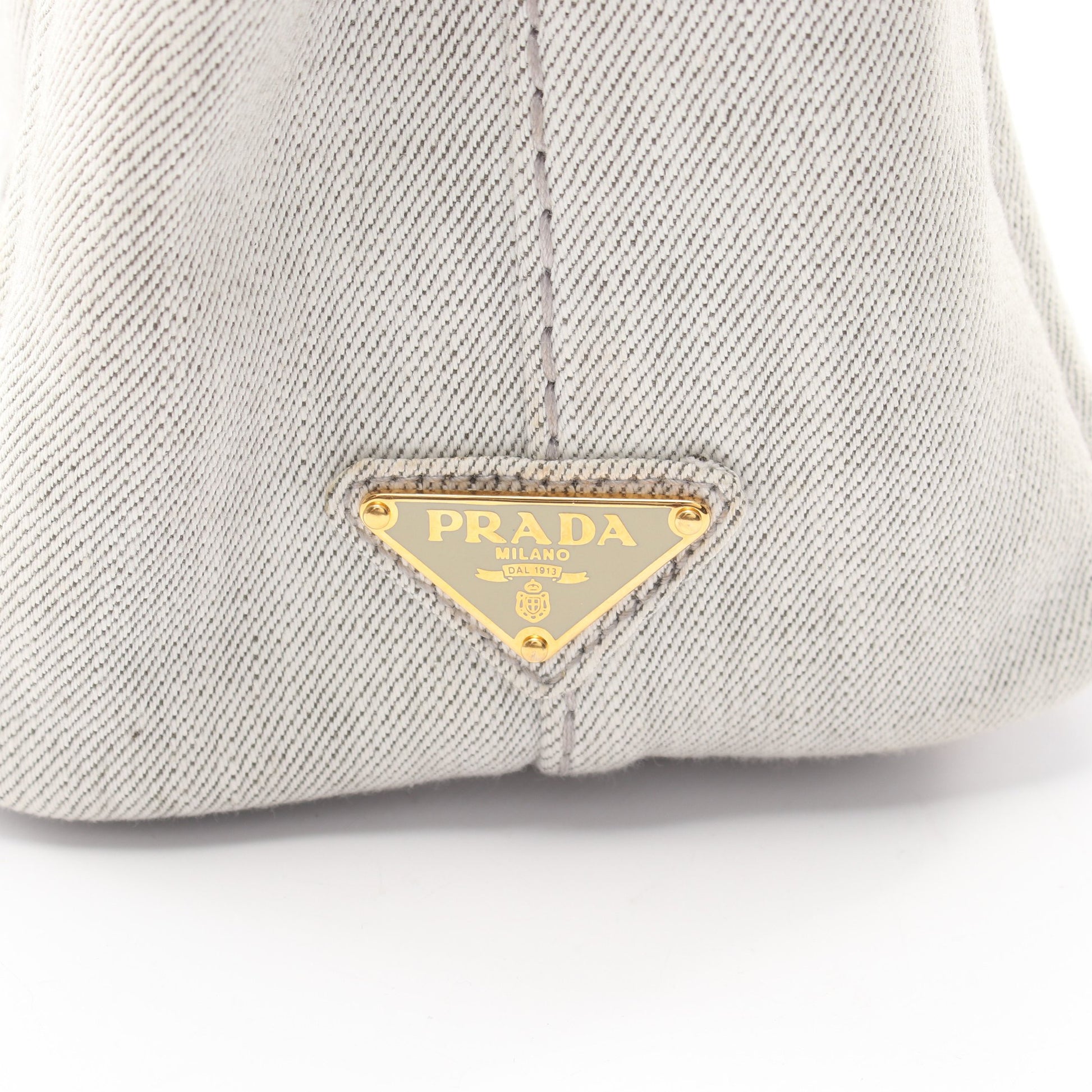 DENIM CANAPA カナパ 2WAY ハンドバッグ トートバッグ デニム ライトグレー プラダ バッグ PRADA